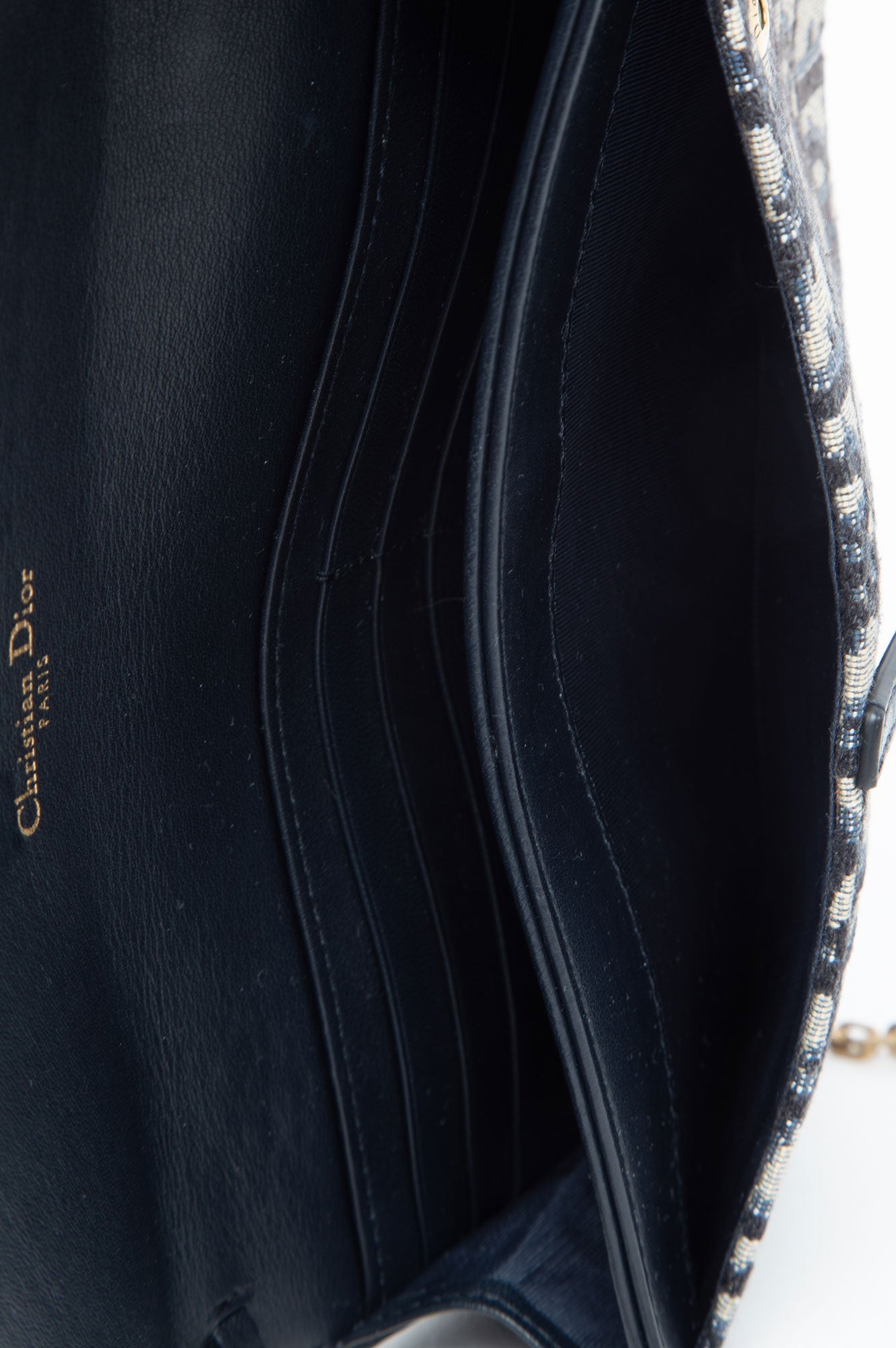 Christian Dior Oblique Saddle Wallet On Chain With Pouch