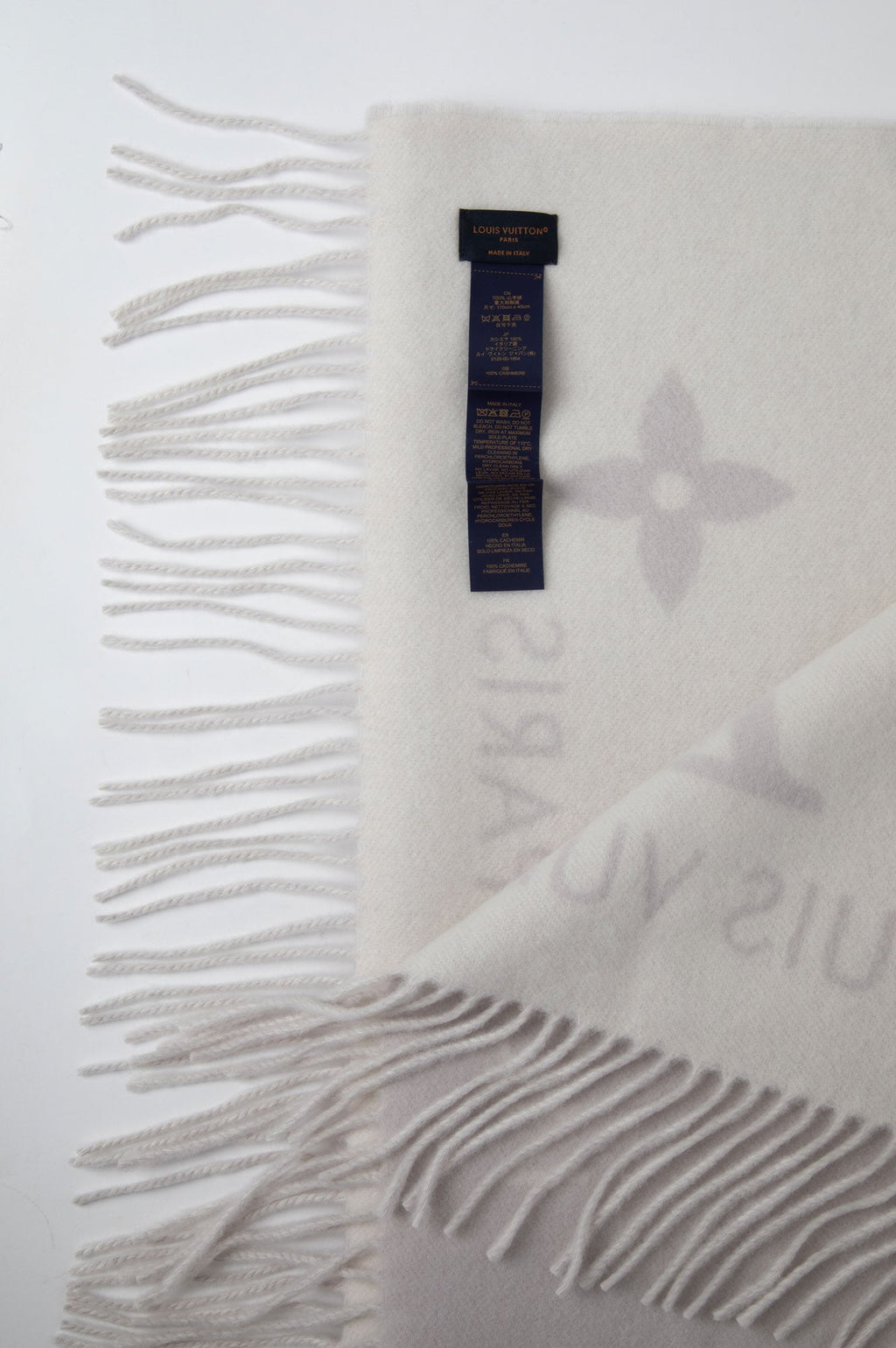 Louis Vuitton Light Grey Reykjavik Cashmere Scarf
