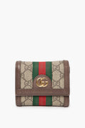 Gucci Brown Monogram Ophildia Tri Fold Wallet