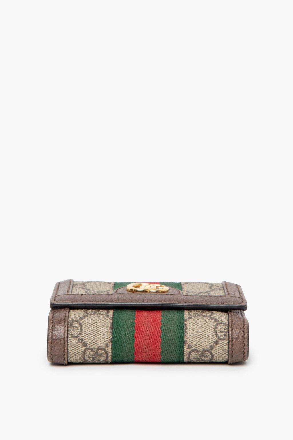 Gucci Brown Monogram Ophildia Tri Fold Wallet