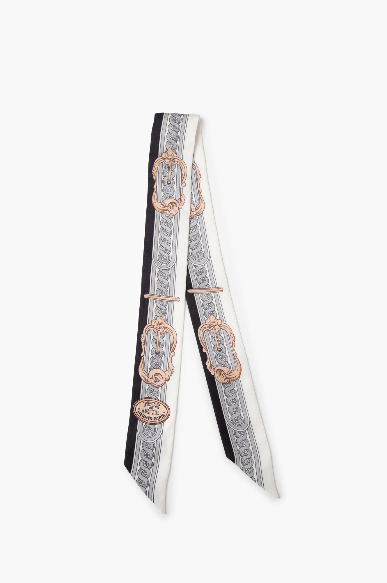 Hermes Black and White Bride De Cour Twilly