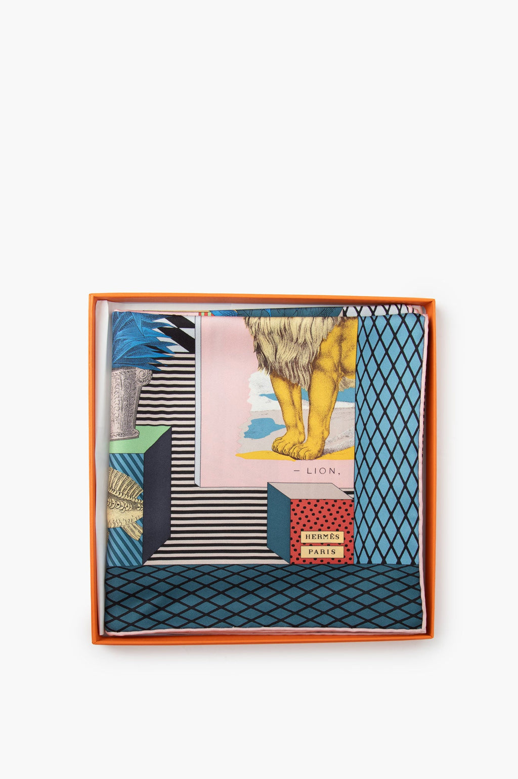 Hermes Blue Grand Theatre Nouveau 90*90 Silk Scarf