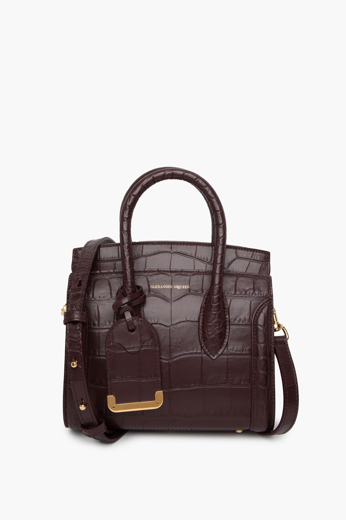 Alexander McQueen Burgundy Top Handle Bag