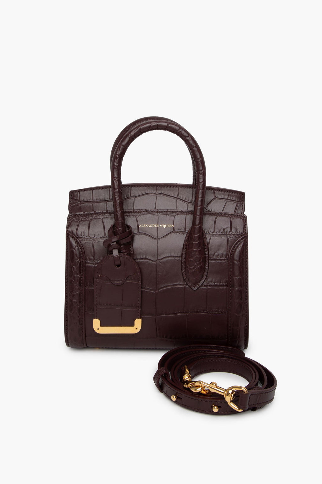 Alexander McQueen Burgundy Top Handle Bag