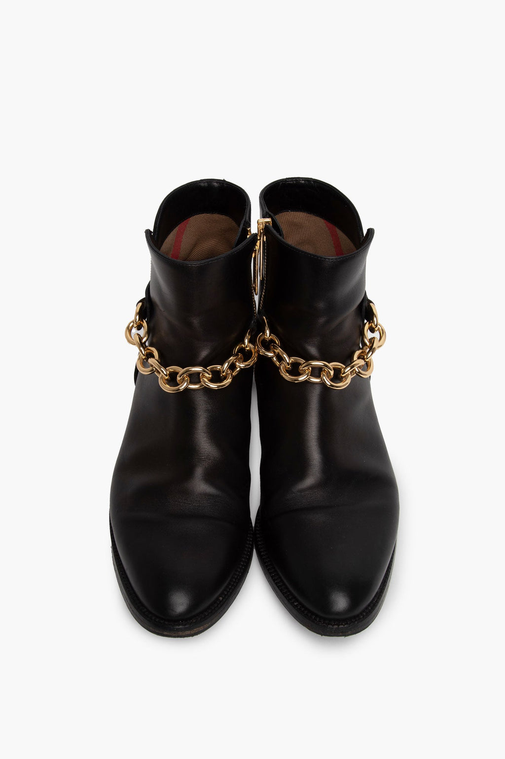 Burberry Black Chain Ankle Boots Size 37