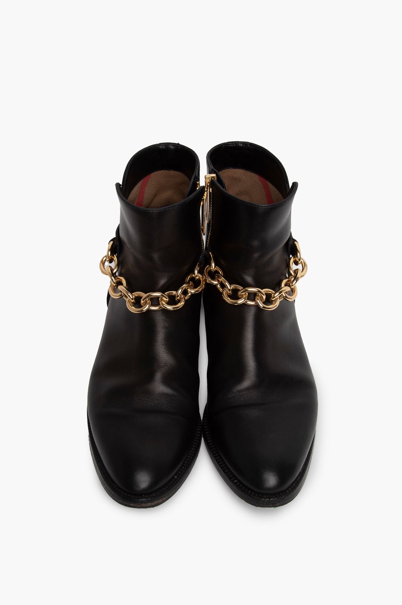 Burberry Black Chain Ankle Boots Size 37