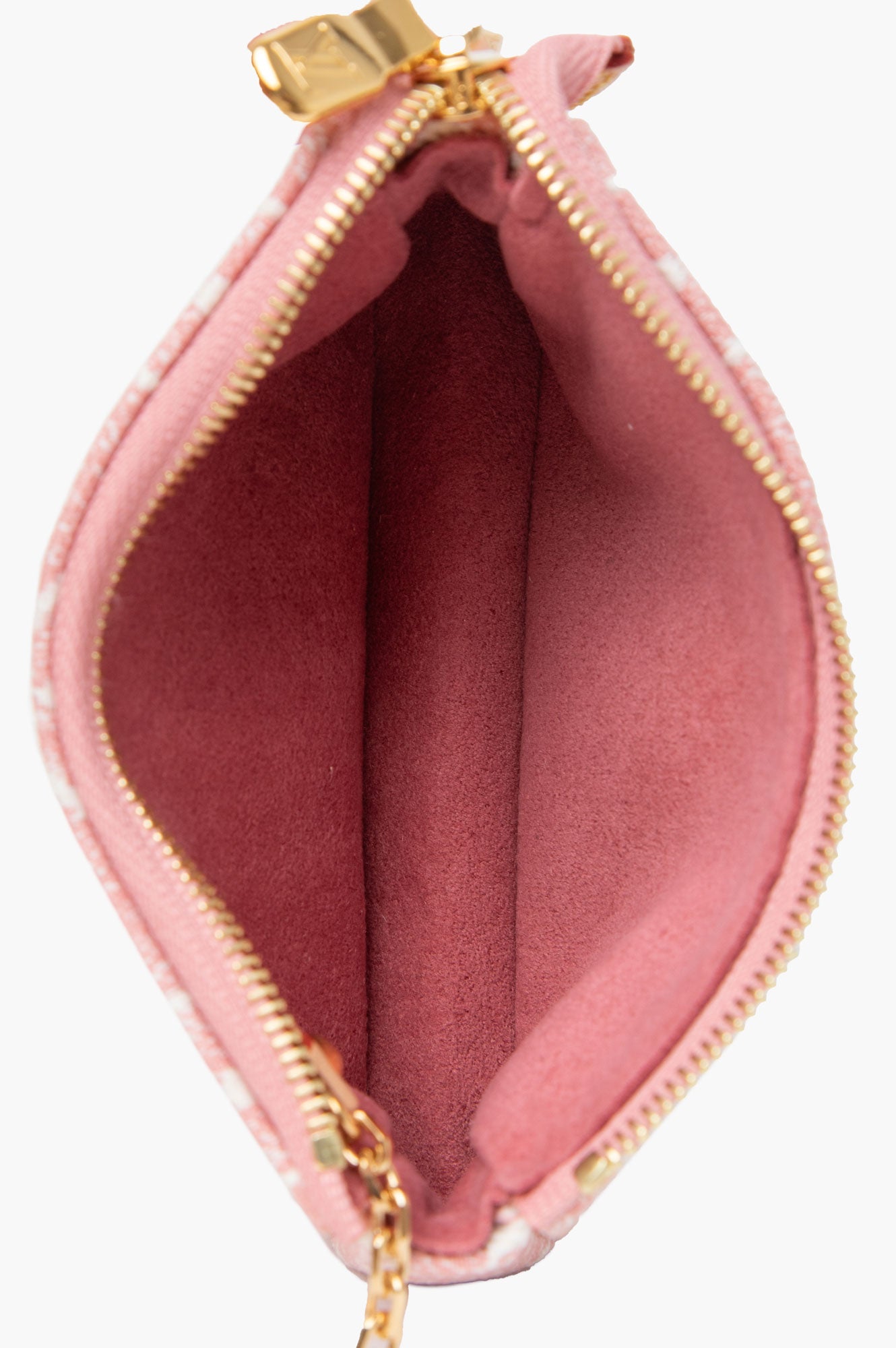 Louis Vuitton Pink Denim Micro Monogram Pouch
