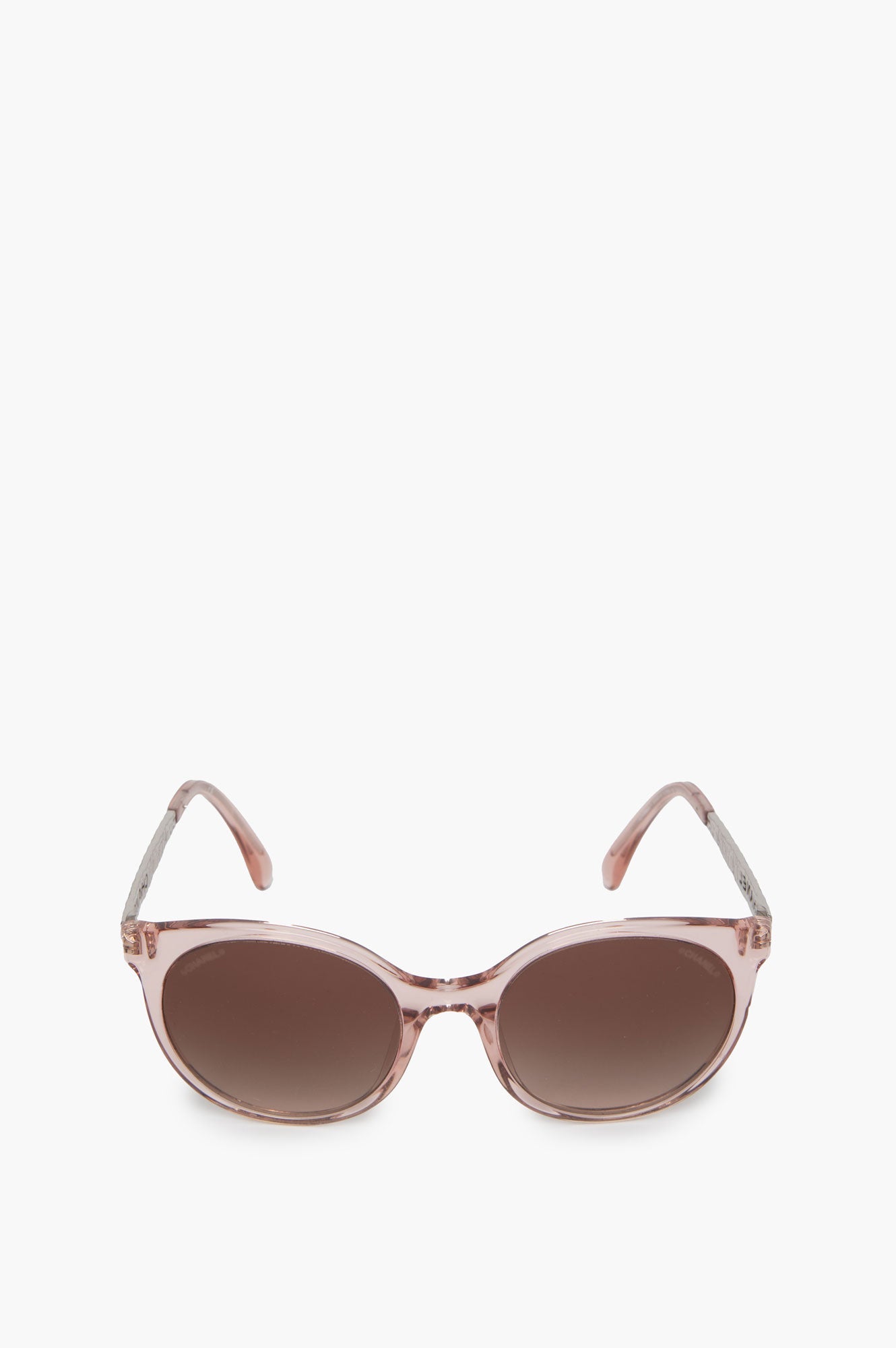 Chanel Pink Round Sunglasses with Silver Frame