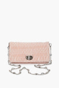 Miu Miu Pink Embellished Nappa Matelasse Crossbody Bag