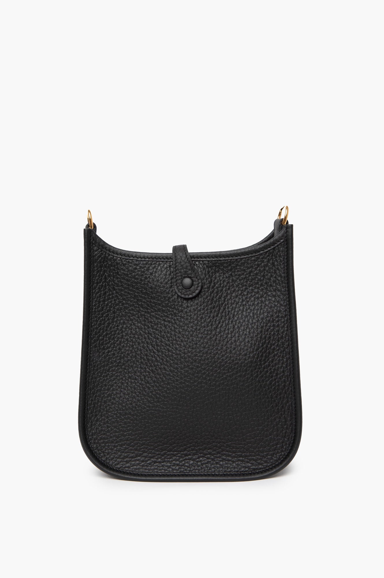 Hermes 2024 Evelyne 16 Black Gold Clemence Leather Crossbody Bag