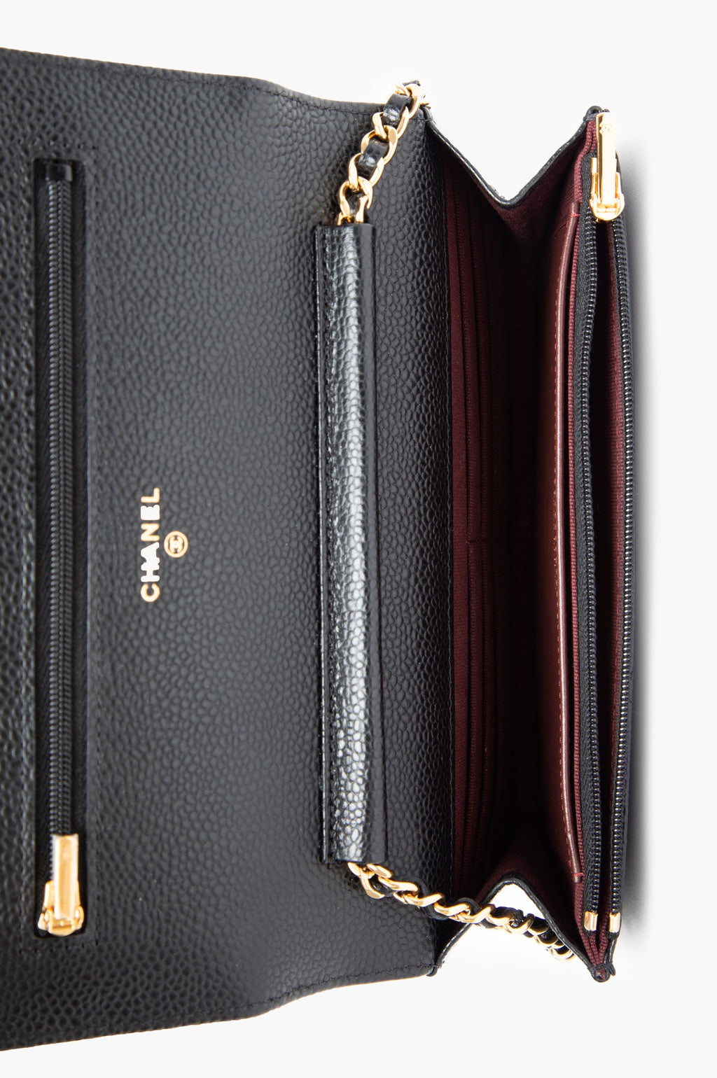 Chanel Black Caviar Leather Wallet On Chain Bag