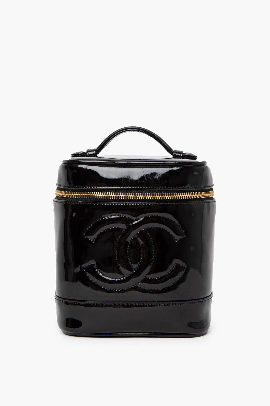 Chanel Black Patent Vanity Bag