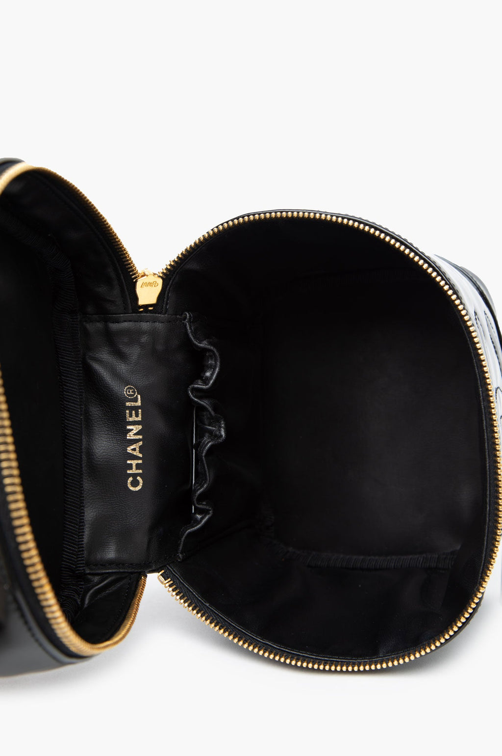 Chanel Black Patent Vanity Bag