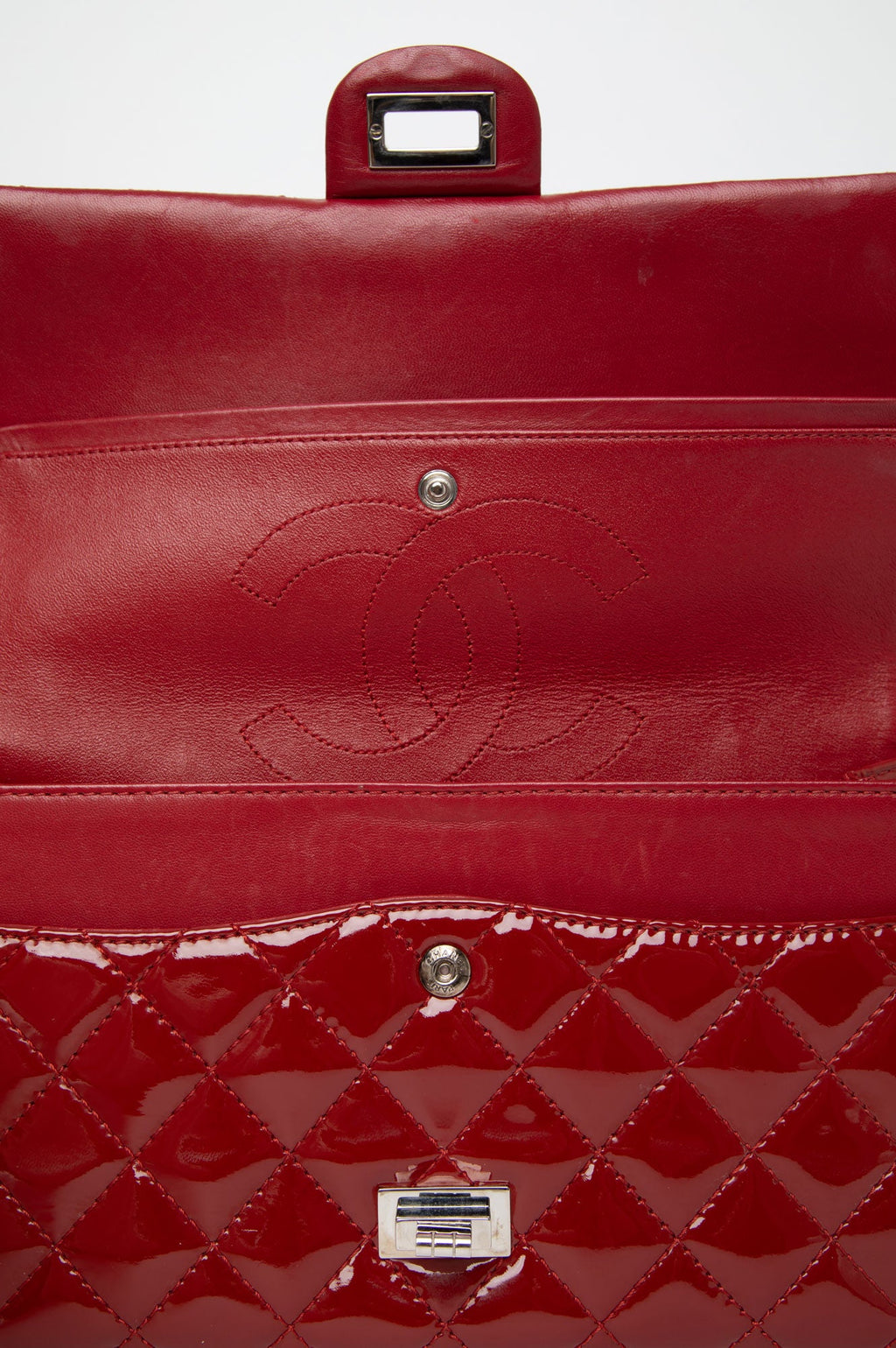 Chanel 2010 Red Patent 2.55 Reissue Double Flap 226
