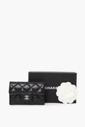 Chanel 2022 Black Flap Quilted Lambskin Wallet