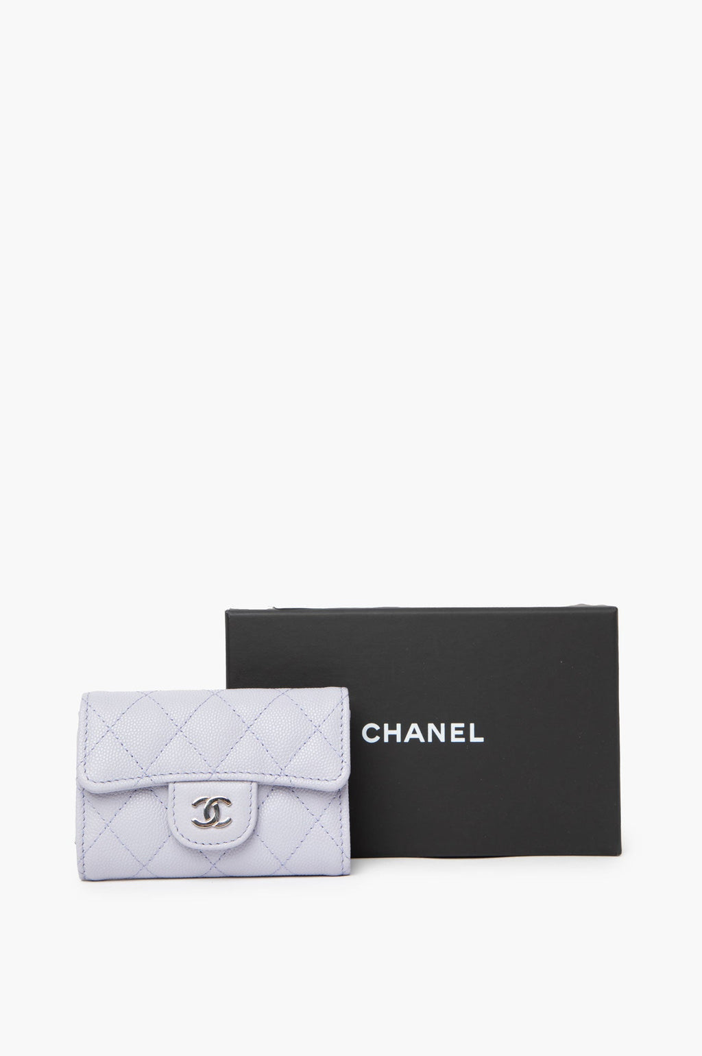 Chanel 2021 Lavender Flap Keychain Wallet