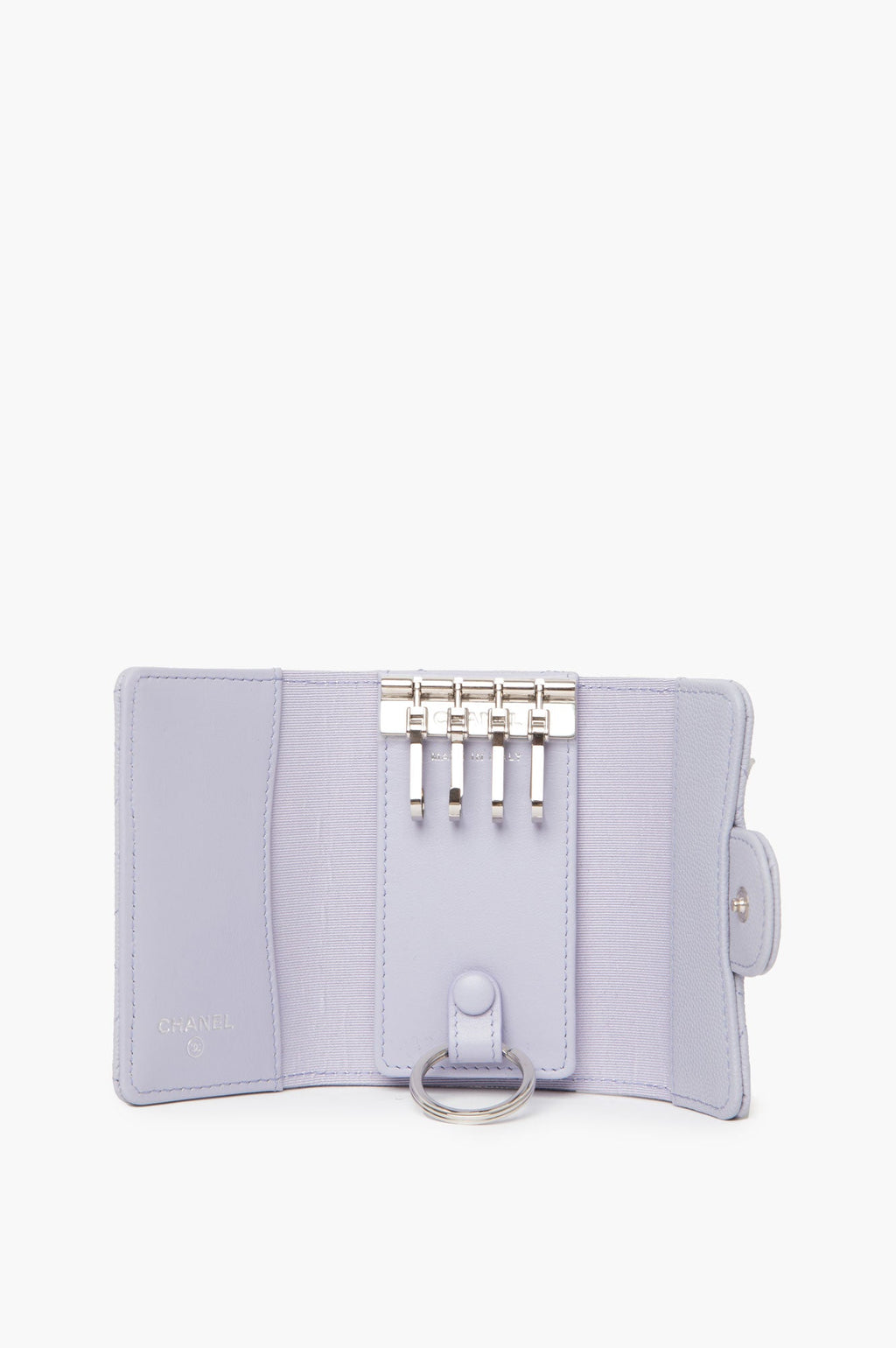 Chanel 2021 Lavender Flap Keychain Wallet