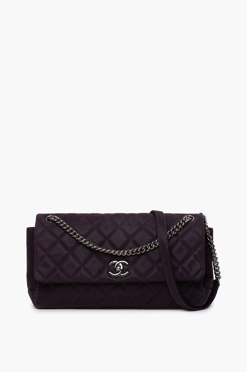 Chanel Purple Medium Pearly Flap Bag