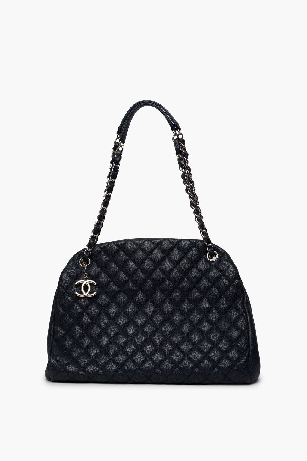 Chanel Blue Leather Mademoiseelle Bowler Bag