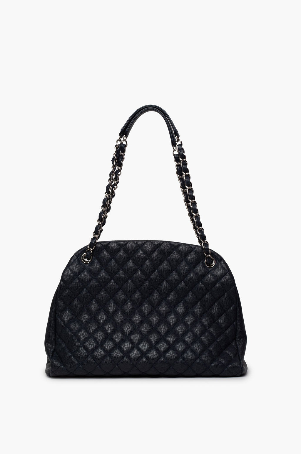 Chanel Blue Leather Mademoiseelle Bowler Bag