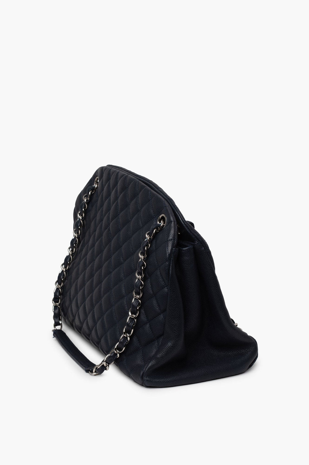 Chanel Blue Leather Mademoiseelle Bowler Bag