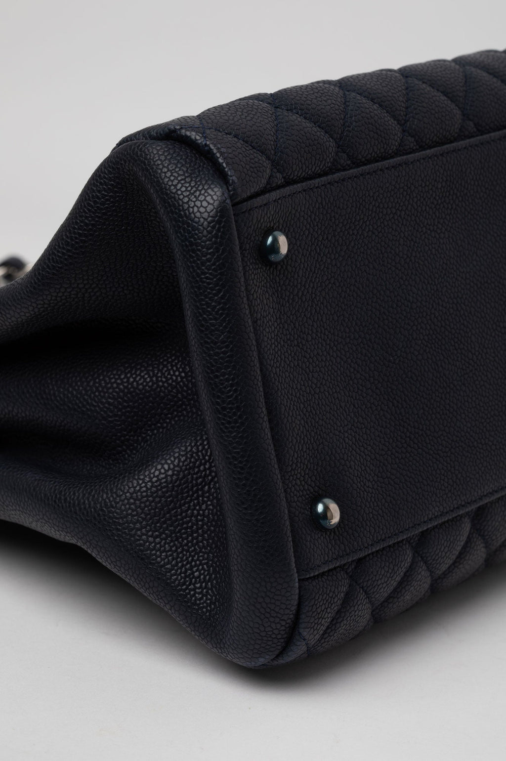 Chanel Blue Leather Mademoiseelle Bowler Bag