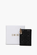Christian Dior Black Mini Lady Dior Gardenia Wallet