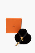 Hermes Black Kelly Leather GHW Necklace