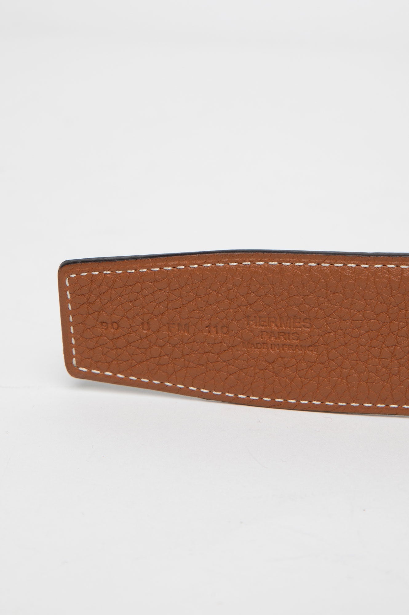 Hermes Champagne H Buckle Reversible 38 mm Belt Size 110 Mens