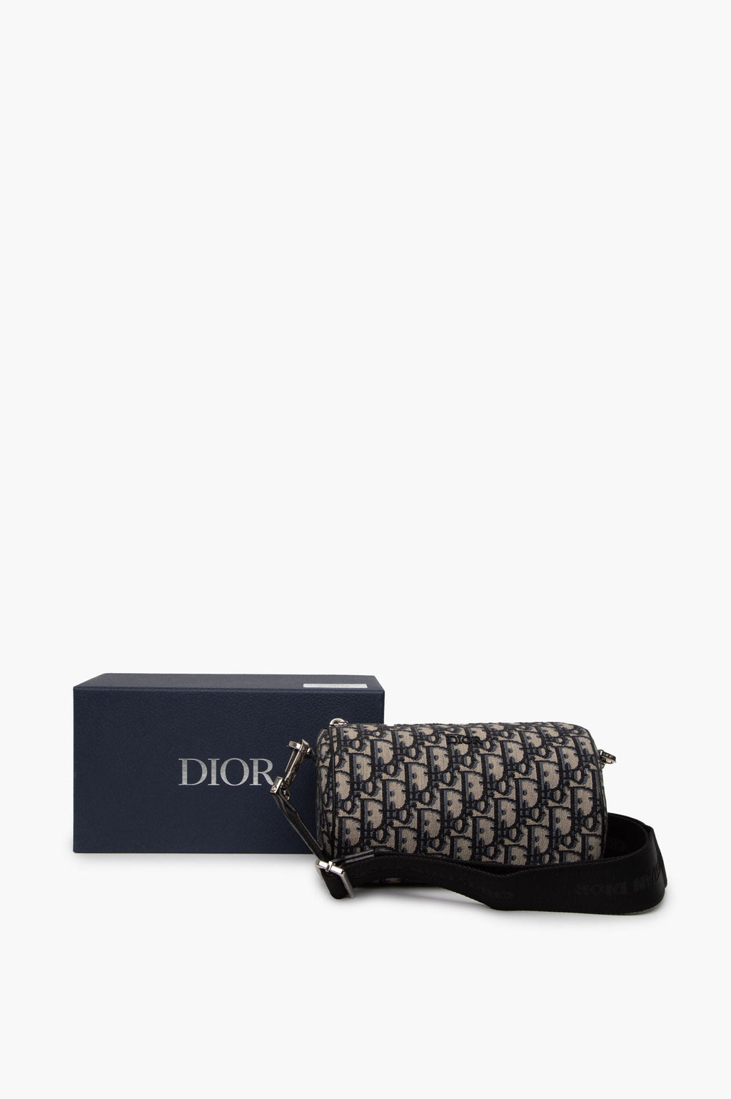 Christian Dior Navy Blue Oblique Roller Bag