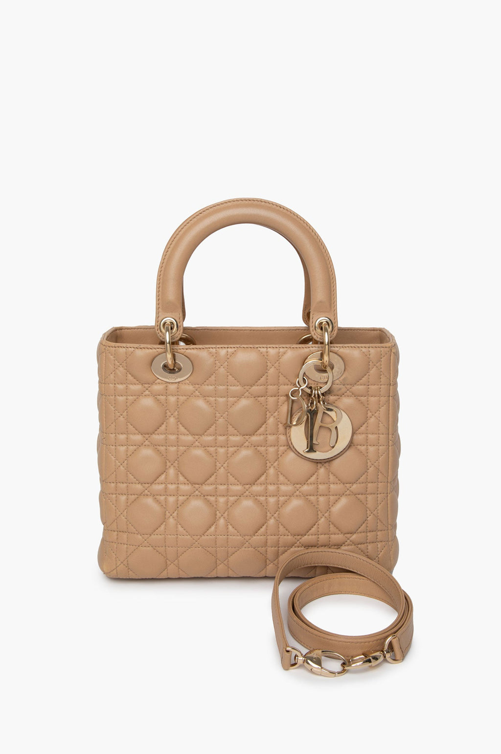 Christian Dior Beige Medium Lady Dior Bag