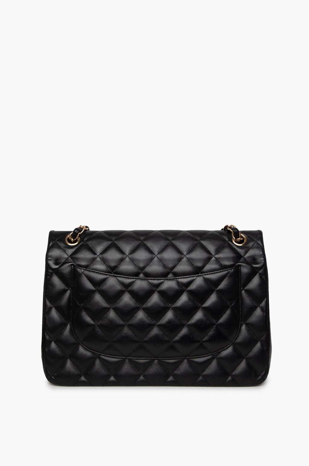 Chanel Black Lambskin Classic Flap Jumbo Bag