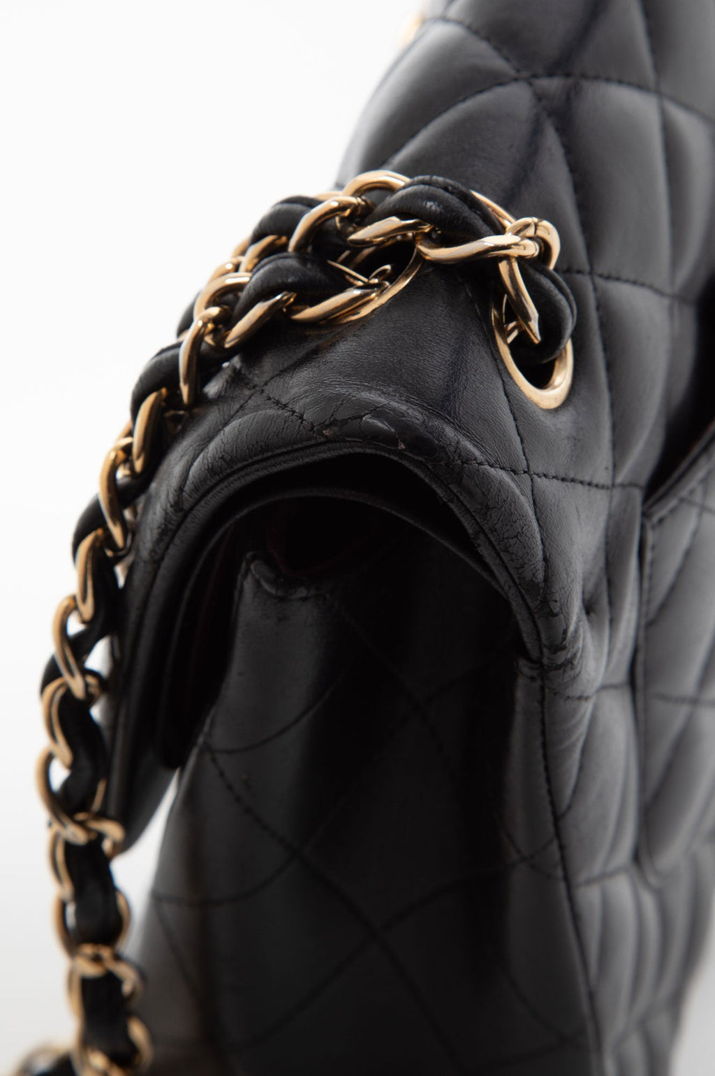 Chanel Black Lambskin Classic Flap Jumbo Bag