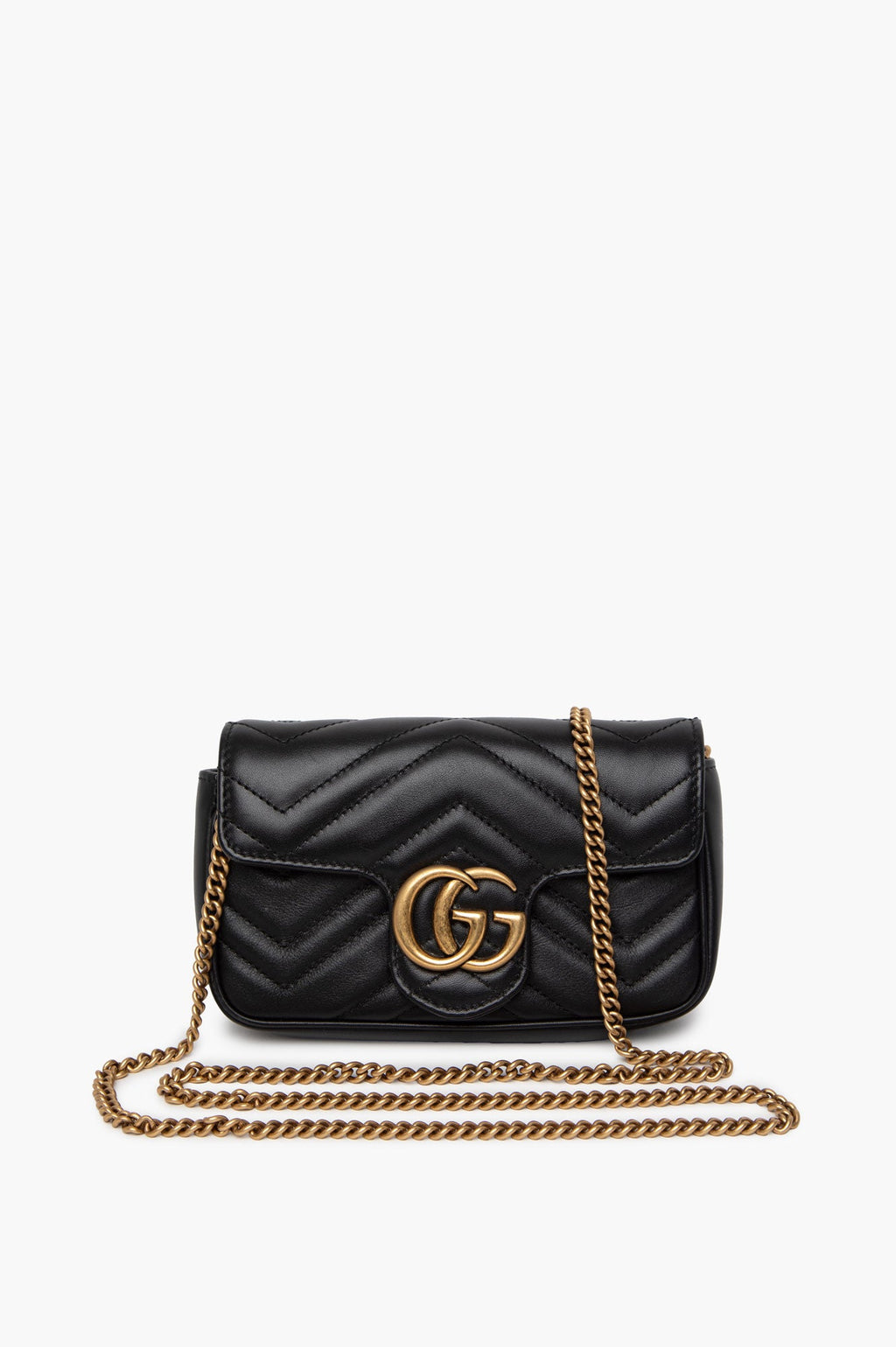 Gucci Black GG Marmont Super Mini Bag