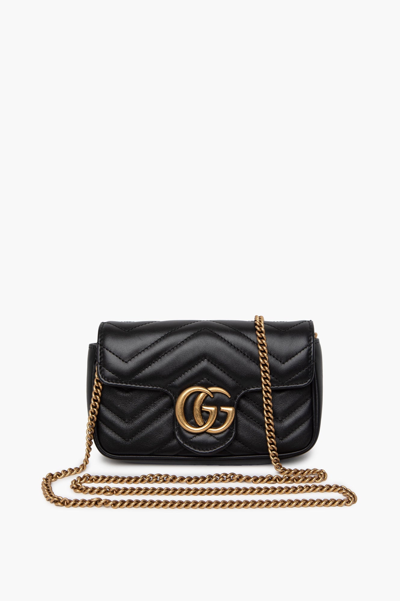 Gucci Black GG Marmont Super Mini Bag
