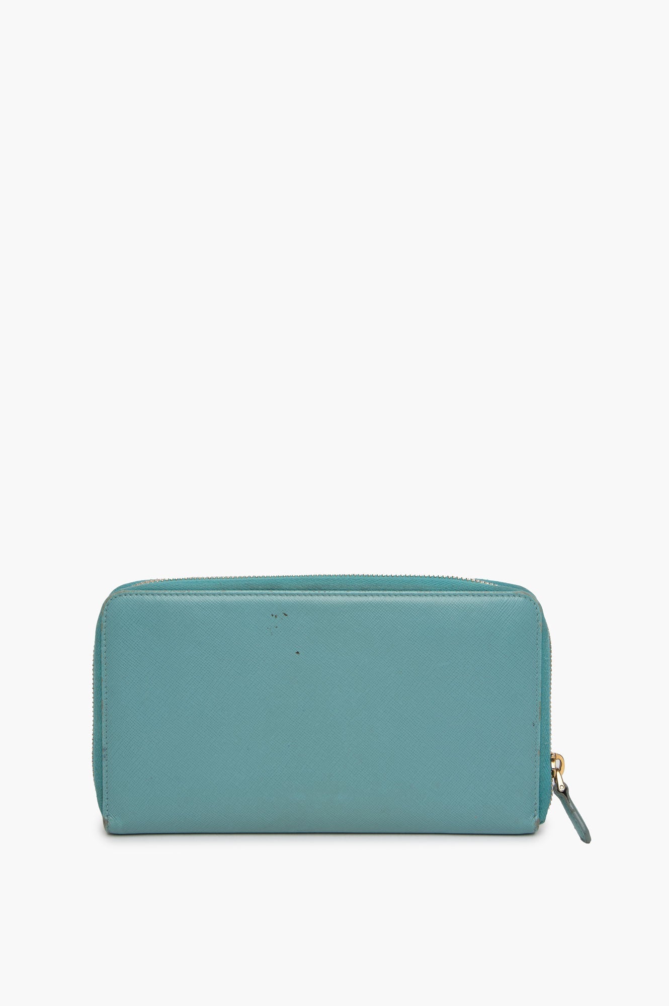 Prada Aqua Blue Saffiano Large Leather Wallet