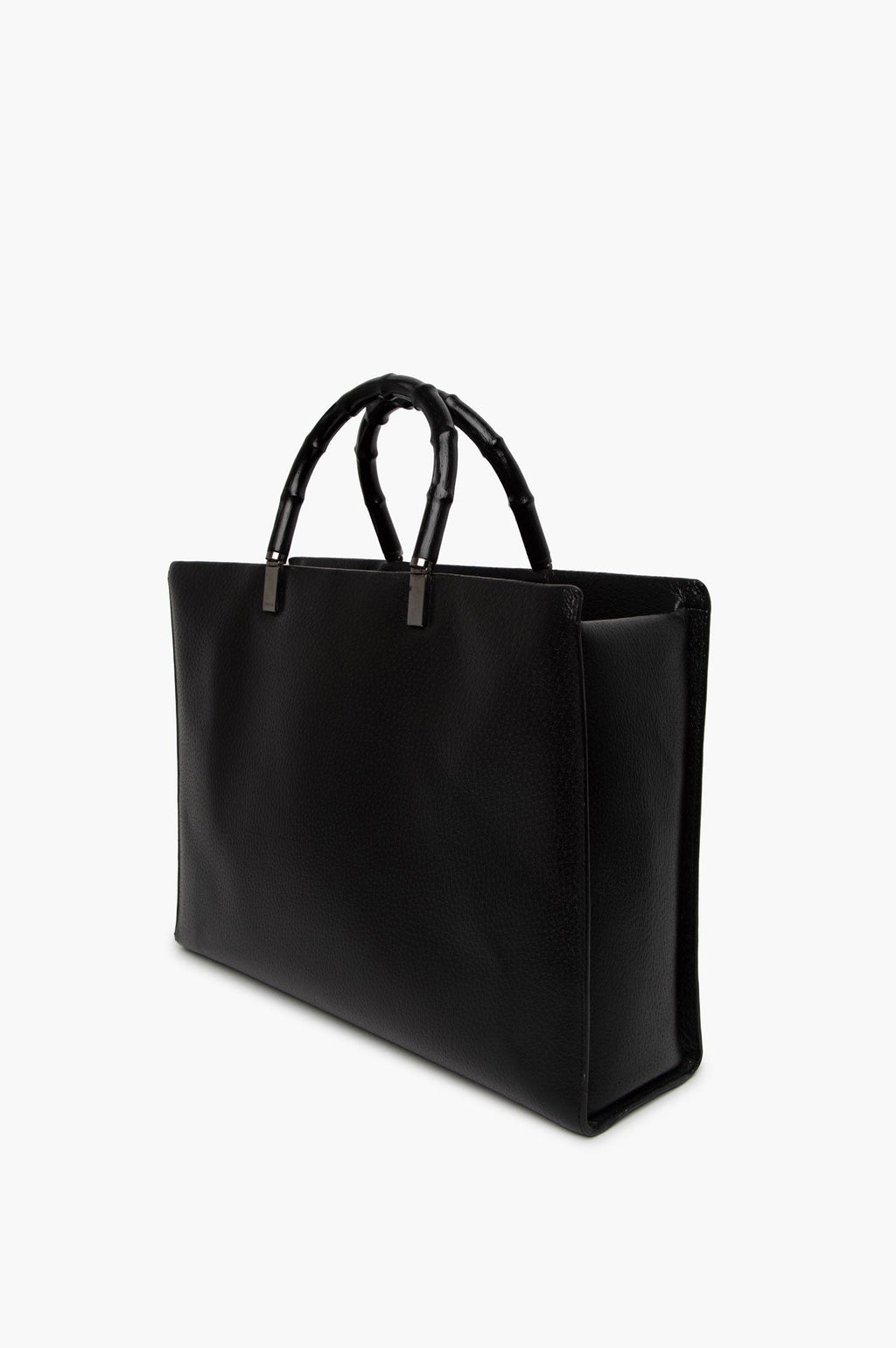 Gucci Black Bamboo Leather Tote Bag