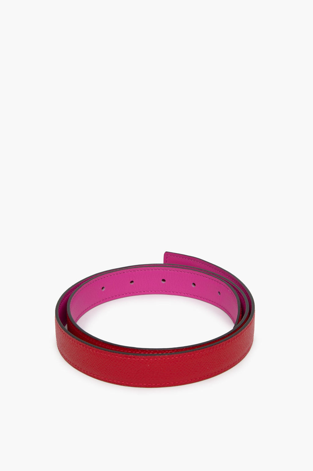 Hermes Pink and Red Reversible Belt Size 80