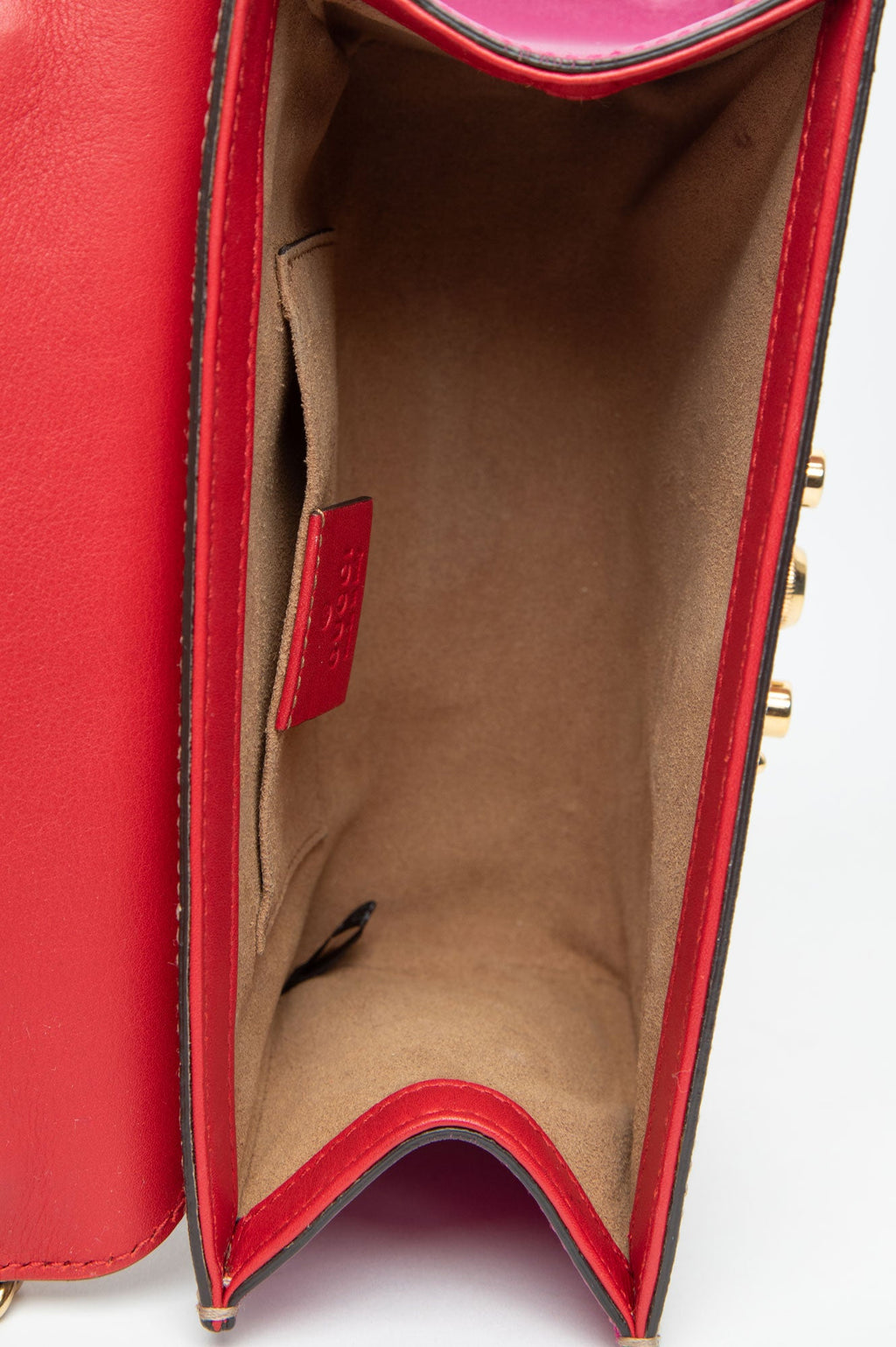 Gucci Hibiscus Red Supreme Moon Calfskin Small Padlock Shoulder Bag