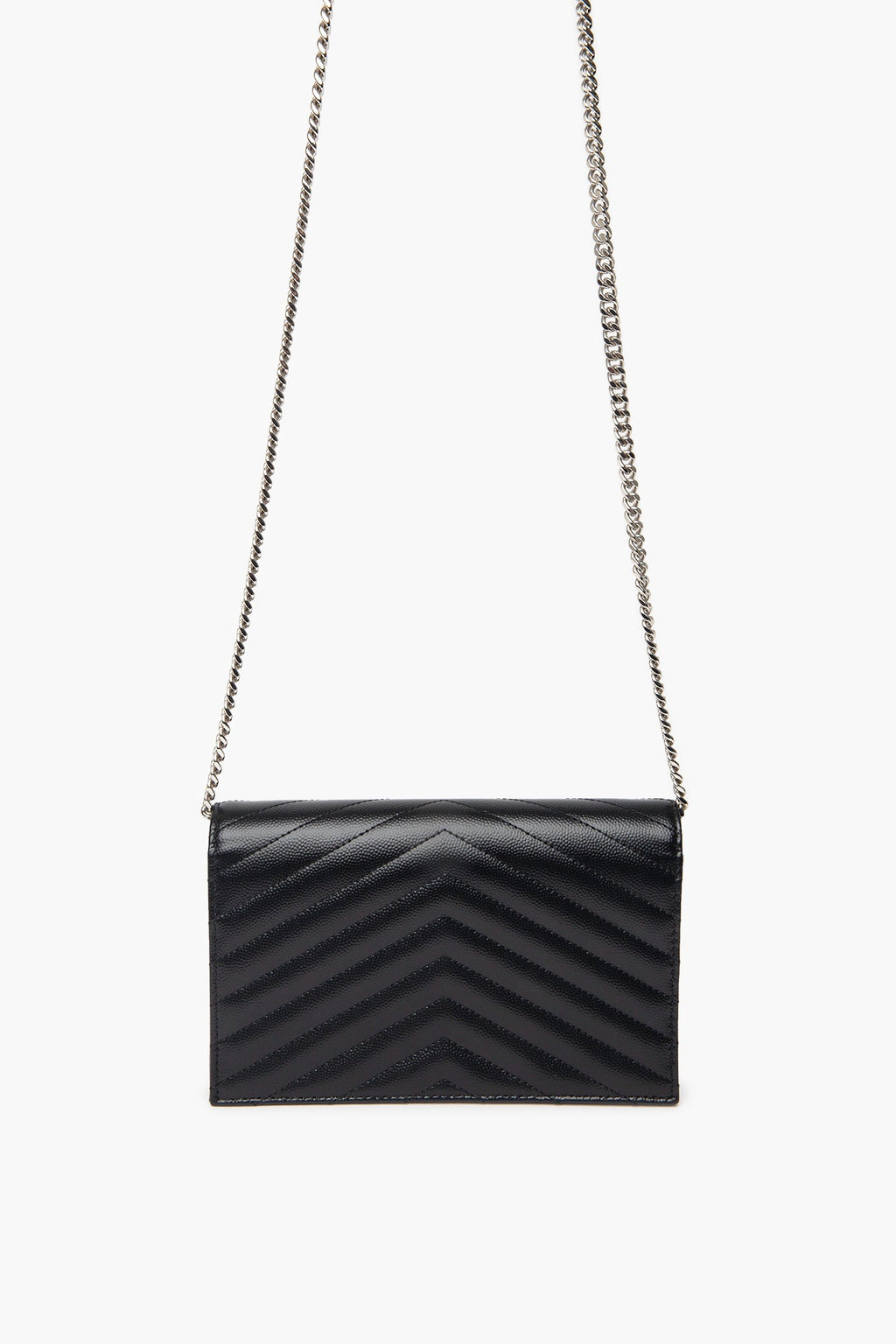Saint Laurent Black Cassandre Envelope Chain Wallet
