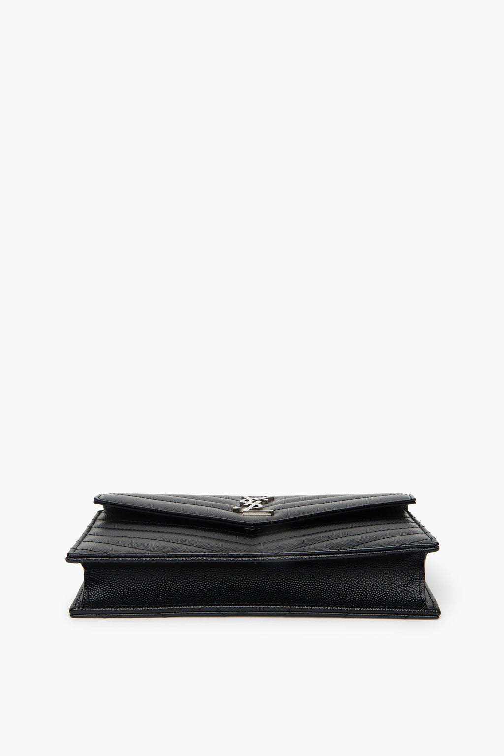 Saint Laurent Black Cassandre Envelope Chain Wallet