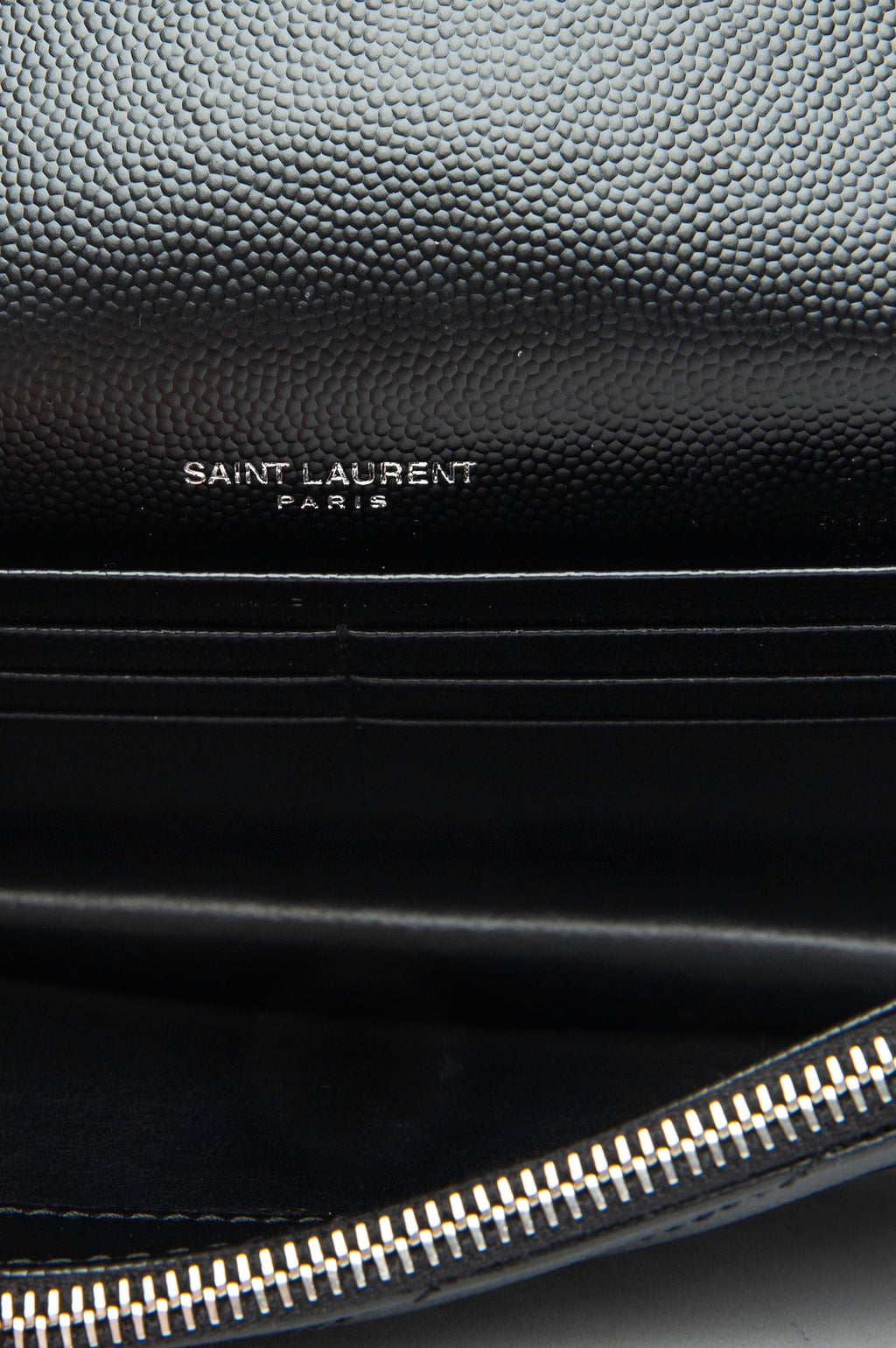 Saint Laurent Black Cassandre Envelope Chain Wallet