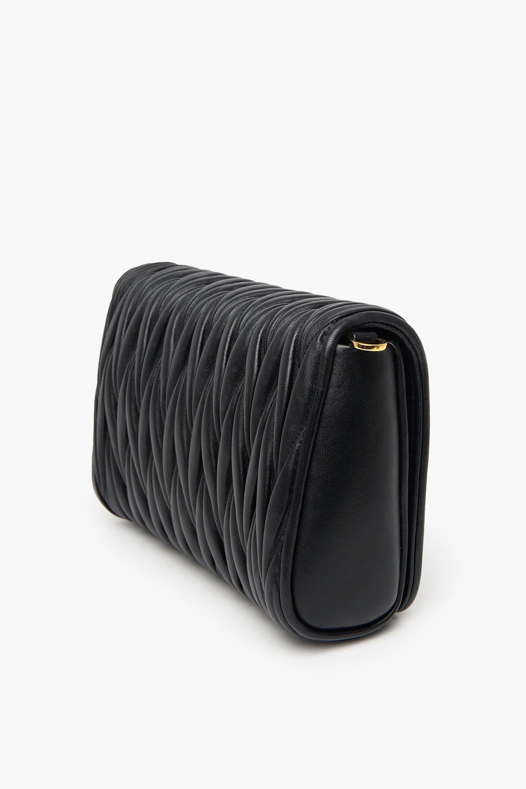 Miu Miu Black Matelassé Nappa Leather Crossbody Bag