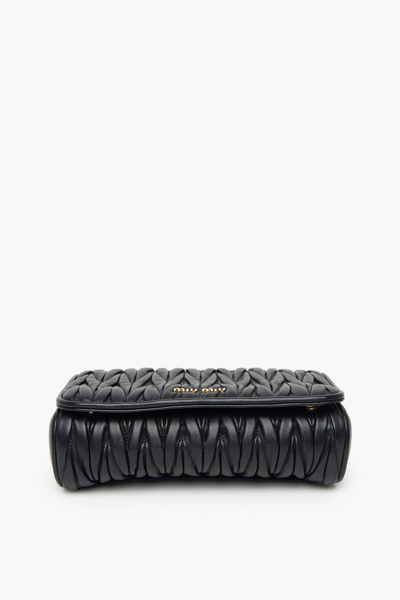Miu Miu Black Matelassé Nappa Leather Crossbody Bag
