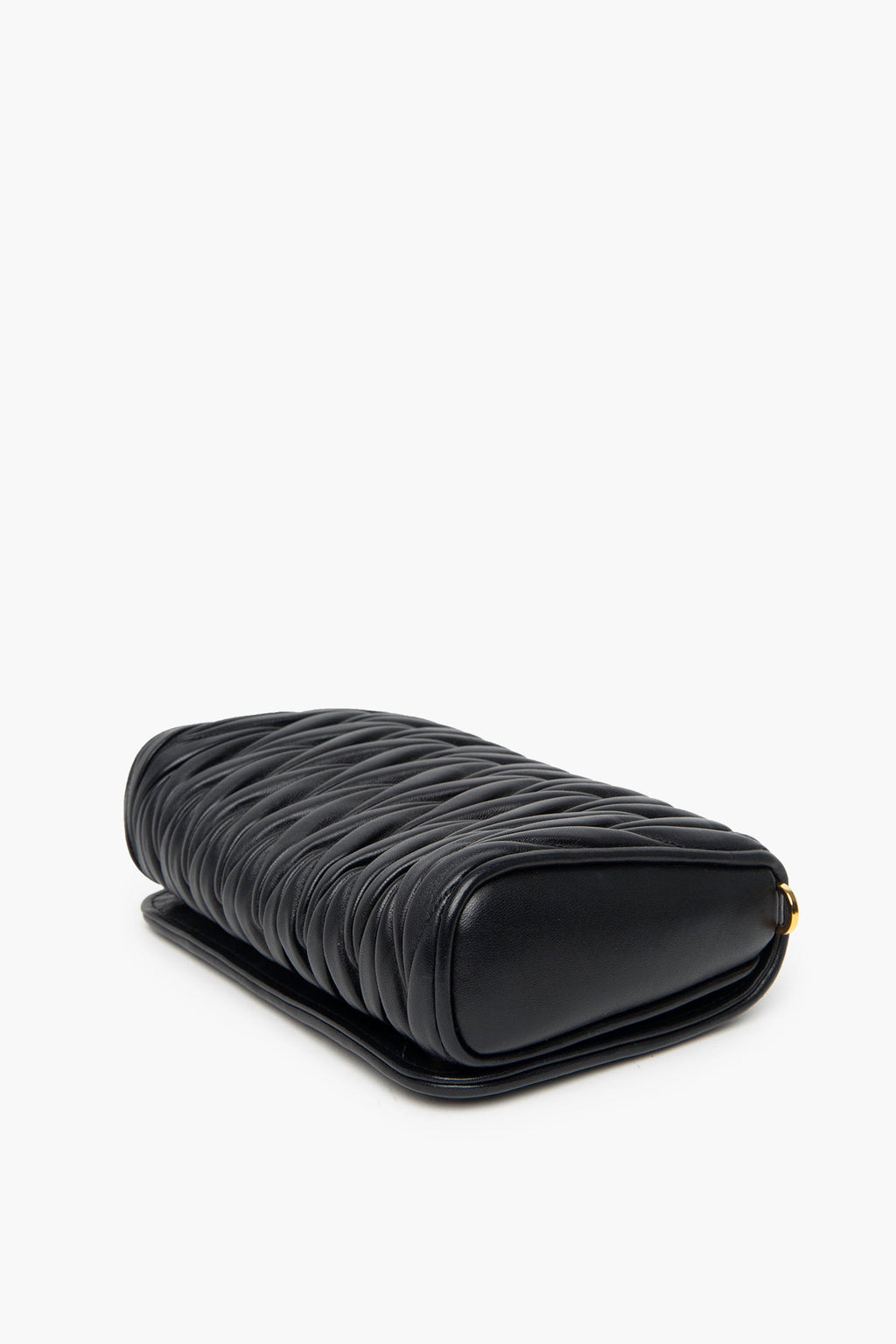 Miu Miu Black Matelassé Nappa Leather Crossbody Bag