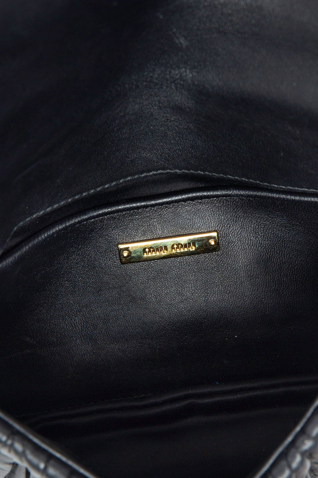 Miu Miu Black Matelassé Nappa Leather Crossbody Bag