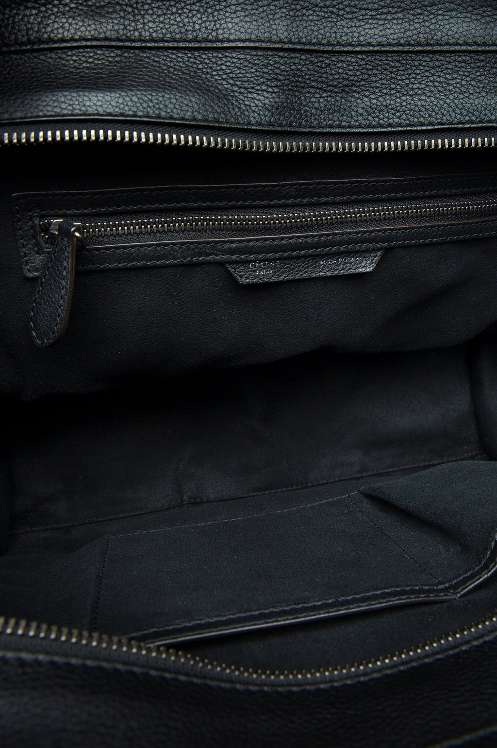 Celine Large Black Leather Luggage Tote