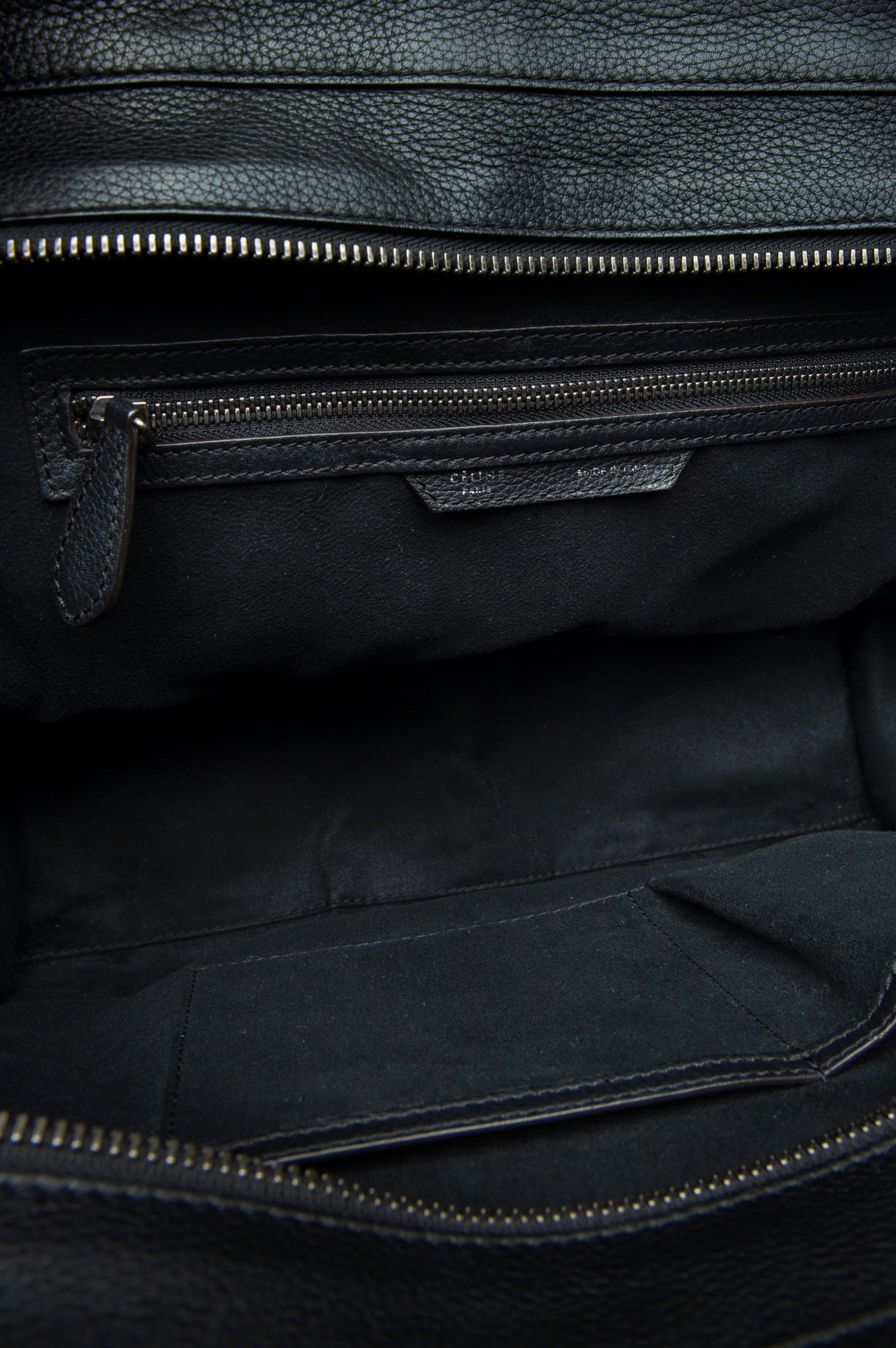 Celine Large Black Leather Luggage Tote