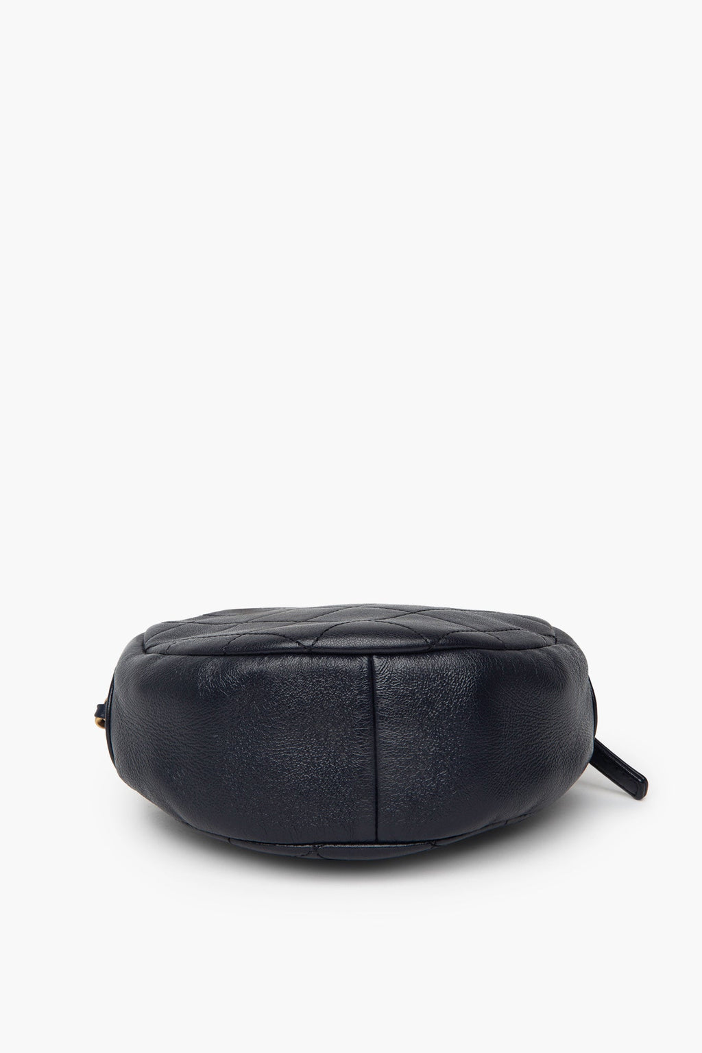 Chanel Quilted Dark Navy Glazed Calfskin Round Bag