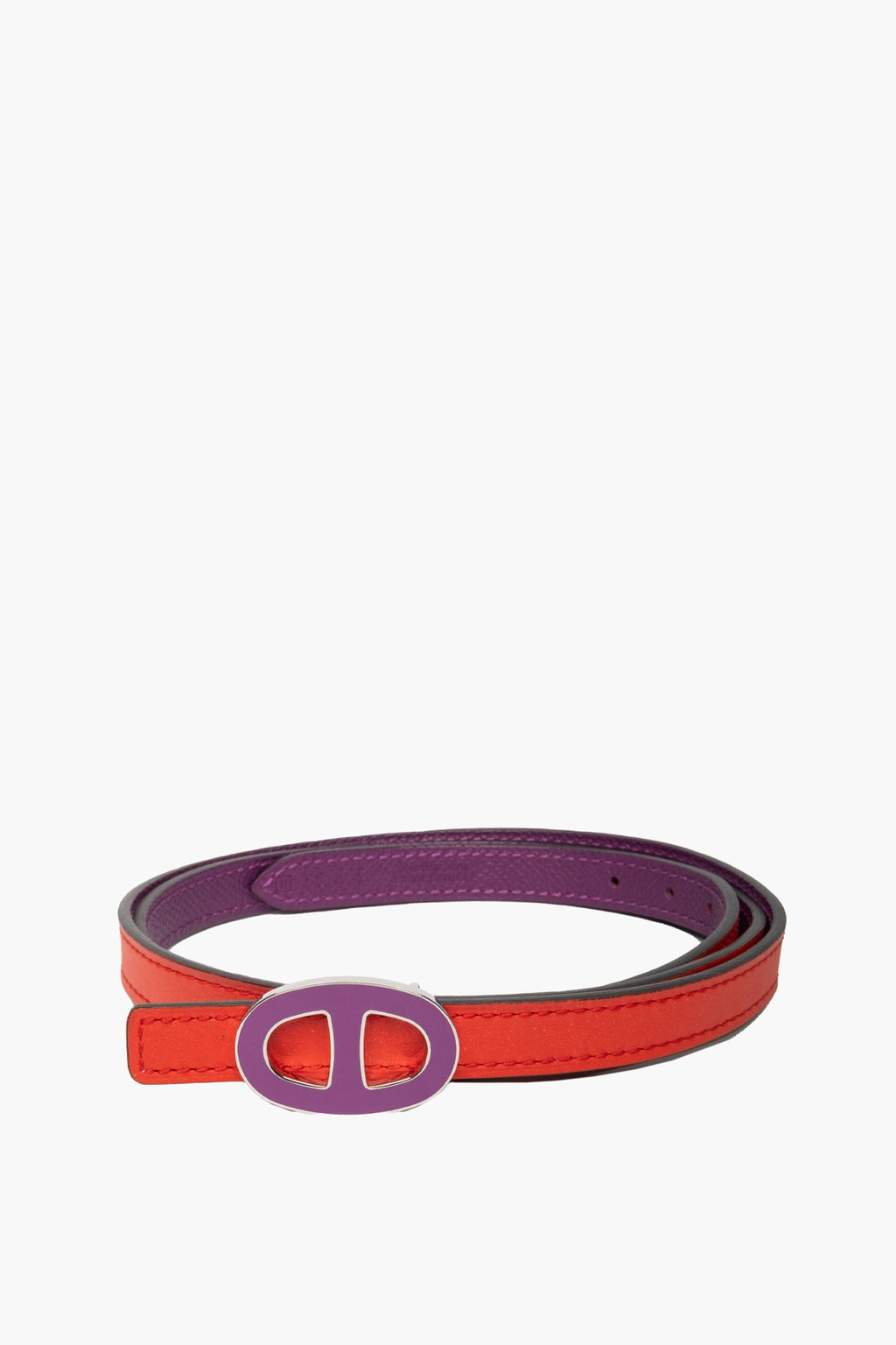 Hermes Chaine d'Ancre Purple/Red 13mm Belt Size 85